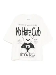 Футболка с принтом медведя Miss Grant Kids, белый