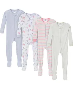 Пижама с закрытыми ножками для девочек, 4 шт., Dog Gerber, фиолетовый