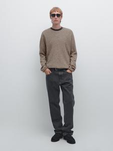 Бесшовный вязаный свитер из смесовой шерсти Massimo Dutti, Mink