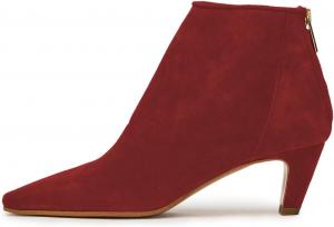 Женские модные ботильоны YDN с квадратным носком и невысоким каблуком, на голенище сзади с молнией, зимние и осенние короткие ботинки, праздничная и повседневная обувь, размеры US 4-16, Red