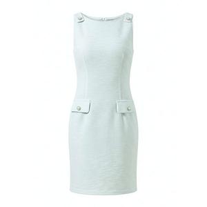 Твидовое платье для женщин без рукавов с лодочкой Inspire Chic