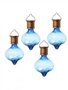 Marelida Набор из 4 светодиодных солнечных лампочек в восточном стиле, высота 11,7 см, синего цвета