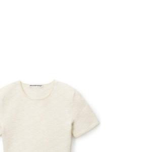 Джаккардовый кроп-топ с логотипом Alexander Wang, экрю