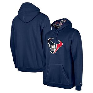 Мужской синий худи Houston Texans 3rd Down Plaid New Era
