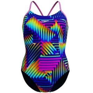 Женский купальник с цифровым фиксированным кросс-бэком Speedo, синий