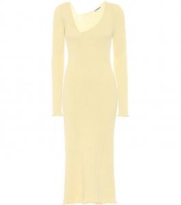 Платье миди из смесовой шерсти Jil Sander, Open Yellow