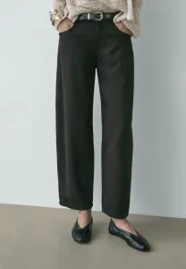 Облегающий силуэт с широкими штанинами Massimo Dutti, Metallic Black