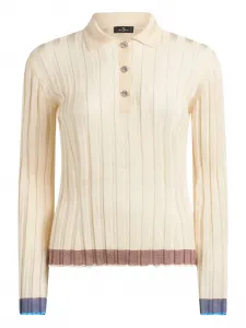 Рубашка поло в рубчик ETRO, нейтральный