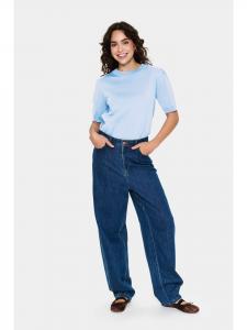 Классический вязаный свитер MilaSZ из ткани шамбре синего цвета SAINT TROPEZ