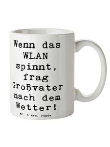 Кружка знаний Дедушки с поговоркой на белом фоне Mr. & Mrs. Panda