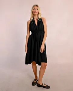 Асимметричное платье-холтер с V-образным вырезом Molly Bracken, черный