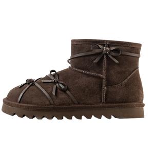 Тёплые износостойкие нескользящие короткие снежные ботинки для женщин MIAOLV, коричневый