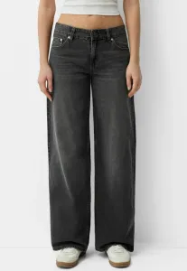 Джинсы свободного кроя в стиле бойфренд Bershka, Mottled Dark Grey