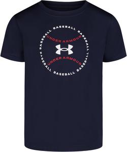 Детская футболка Under Armour с коротким рукавом и круглым вырезом, легкая и дышащая., Midnight Navy Baseball