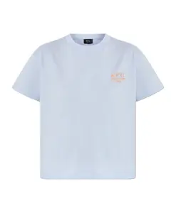 Футболка с вышитым логотипом A.P.C., синий