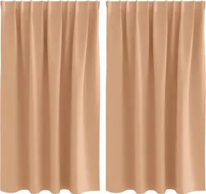 Плотные шторы с кольцами, 2 шт., светло-коричневые, 140 x 140 см vidaXL