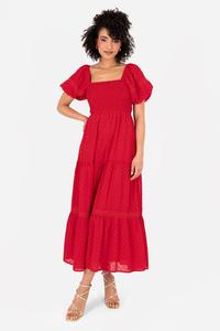 Платье мидакси с завязкой спереди и отделкой Lovedrobe, красный