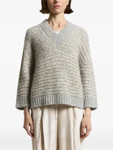 Свитер с пайетками Peserico, серый