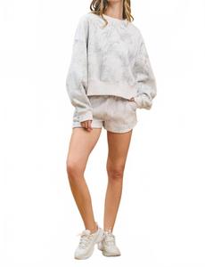 Толстовка с камуфляжным принтом и приспущенными плечами серого цвета Tcec, серый