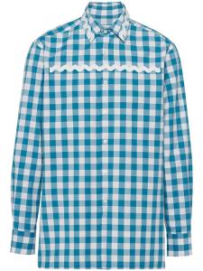 Prada рубашка в клетку гингем, белый