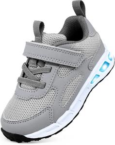 Детские кроссовки YESKIS для мальчиков и девочек со светодиодной подсветкой, легкие, сетчатые, дышащие, очаровательные, для бега, для малышей и маленьких детей, серый