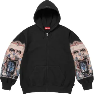 Michael Jackson FW25 WEEK18 Dangerous Zip Up Hooded Sweatshirt Unisex Supreme, черный