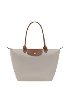 Сумка-тоут L Le Pliage с короткими ручками цвета "галька" Longchamp, бежевый