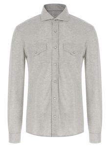 Рубашка из пике из хлопка Brunello Cucinelli, серый