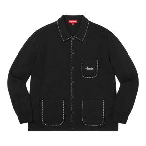 Топ Supreme Contrast Stitch Button Up, Black