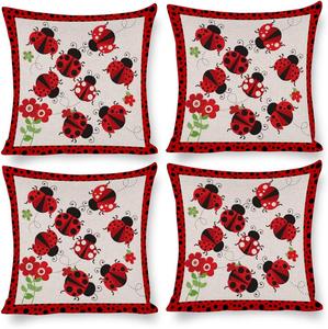 Kazynee Набор декоративных наволочек с божьими коровками