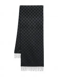 Шерстяной шарф в клетку KARL LAGERFELD, синий