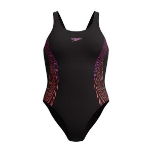 Купальник Speedo Placement Muscleback, черный / фиолетовый