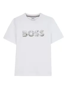 Футболка с логотипом BOSS Kidswear, белый