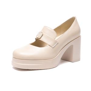 ZHR Женские туфли на высоком каблуке черные бежевые, цвет Beige