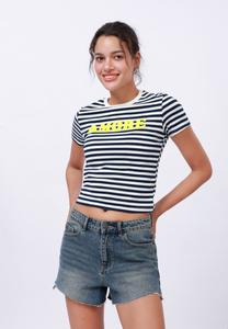 Футболка Even&Odd Print T-shirt, White/Navy/Dark Blue