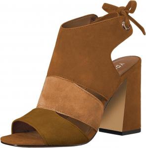 Женские ботильоны YDN с открытым носком, босоножки с ремешком на пятке, массивный каблук, повседневные ботинки на шнуровке, Brown