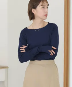 Футболка без пальцев с вырезом-лодочкой, сшитая из лоскутков, элегантный топ, блузка с длинным рукавом, рукав три четверти Pourvous, цвет Navy