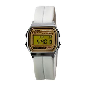 CASIO Часы Retrofit Series Electronic Movement Silicone Strap Watch Women's Watch Gold Dial