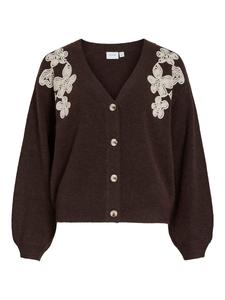 Вязаный кардиган VILA VISEBORA, коричневый