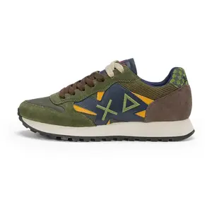 SUN68 Мужские низкие повседневные ботинки на утолщенной подошве для увеличения роста Z44117-74 Темно-армейский зеленый, цвет Z44117-74 Dark Army Green