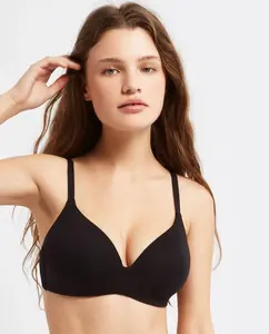 Бюстгальтер с пеной и силиконовым кольцом Gisela, черный