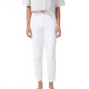 Джинсы Willow Mid-Rise Slim Crop Jeans цвета сметаны Agolde