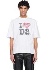 Футболка свободного кроя в стиле Vaquera Dsquared2, белый