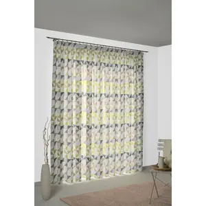 Штора Berlare с тесьмой для сборки, 1 шт. Wirth, зеленый