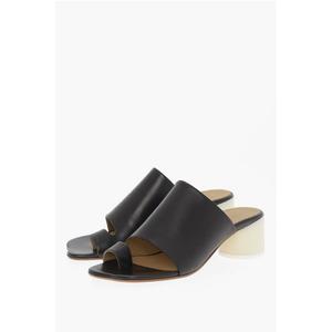 MM6 Кожаные сандалии с лакированным каблуком 5,5 см Maison Margiela, Black