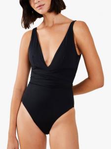 Облегающий купальник с запахом и эффектом пуш-ап Accessorize, Black