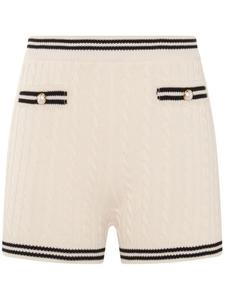 Alessandra Rich шорты фактурной вязки, белый