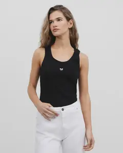 Женская майка в рубчик Silbon, черный