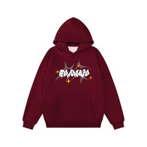 Толстовка Unisex Hooded Moderate Heavyweight HUANQIU, burgundy