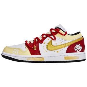 Jordan Кроссовки Air 1 Vintage женские низкие Gold/White/Red